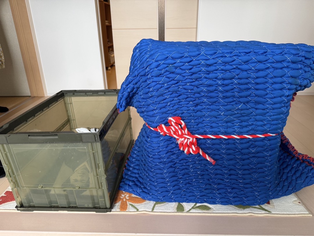 兵庫県宍粟市 お仏壇を毛布で養生・梱包し搬出準備をした様子
